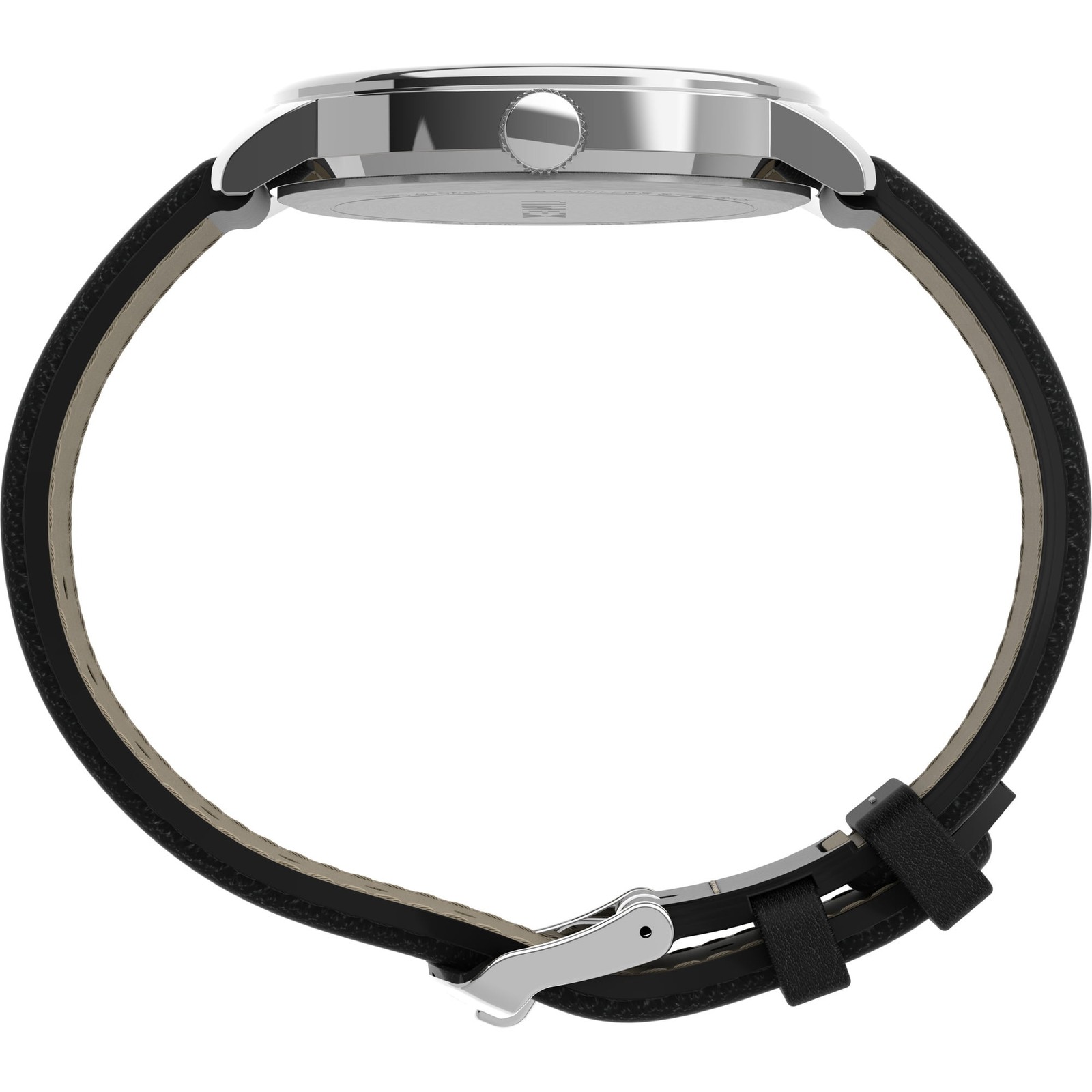 TIMEX EASY READER BOLD 43MM WATCH – SILVER-TONE CASE, WHITE DIAL,LEATHER STRAP