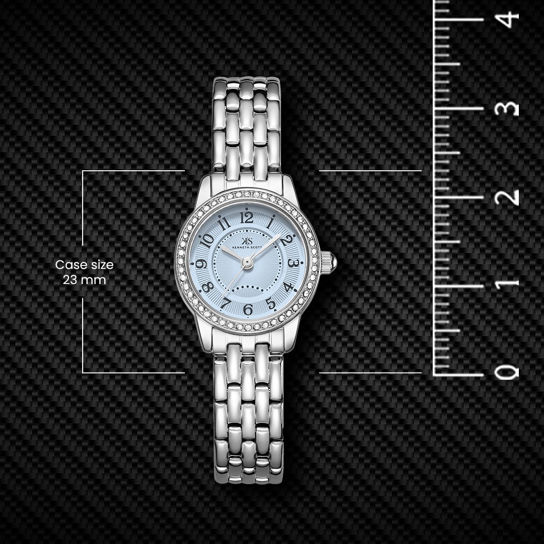 Kenneth Scott Women’s Analog Watch | Blue Dial, 23mm, 30 m (3 ATM)
