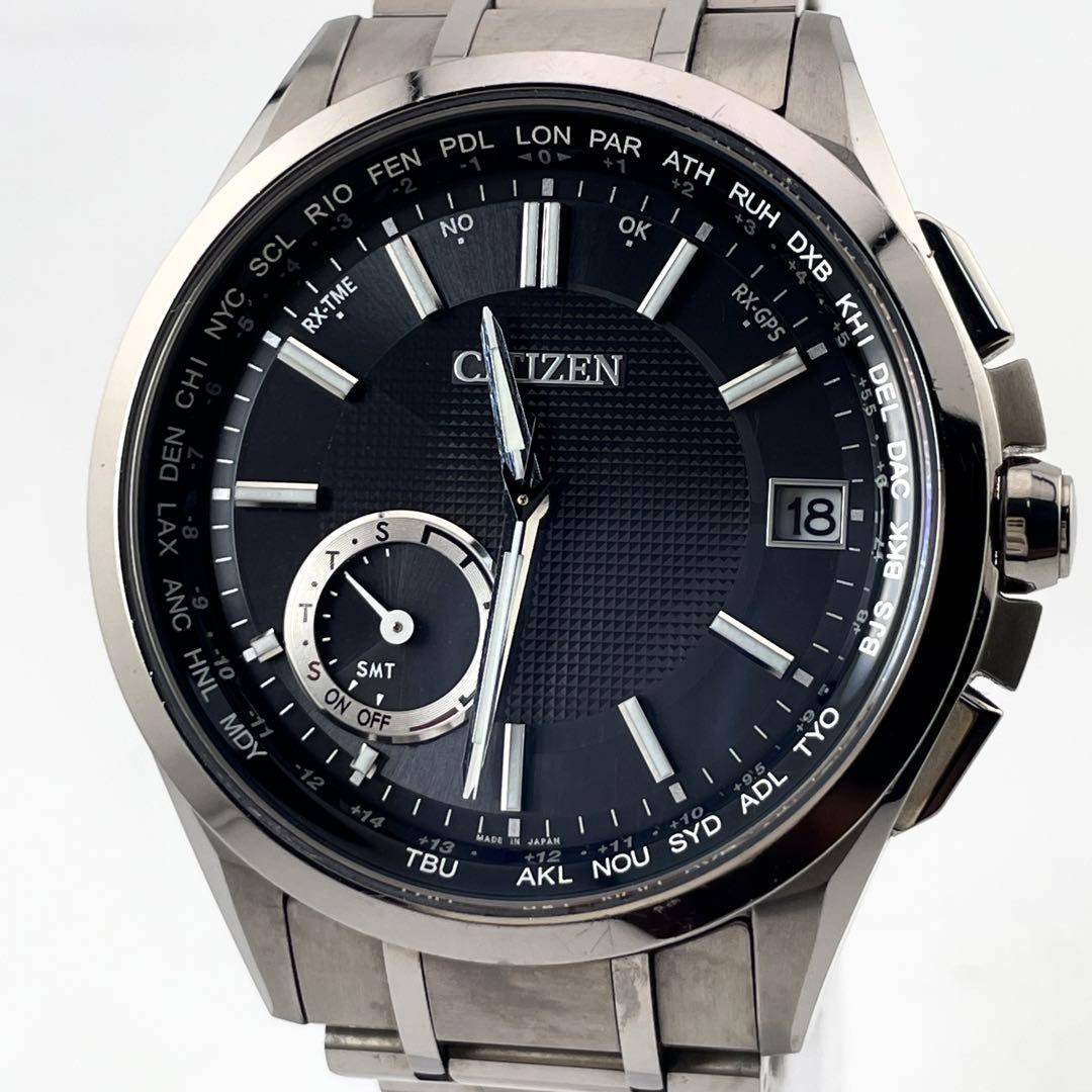 Citizen Attesa F150-T021581 GPS Satellite Wave Solar World Time Men 45.5mm