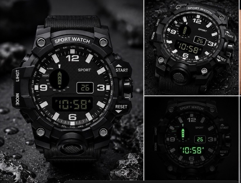 Men Waterproof Digital Sports Watch Military Tactical LED Backlight Wristwatch