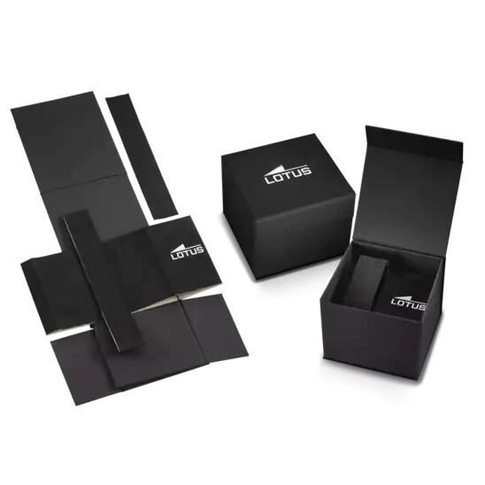 Lotus Excellent 187563 Mens Stainless Steel Black Chronograph Dial Watch 44 mm