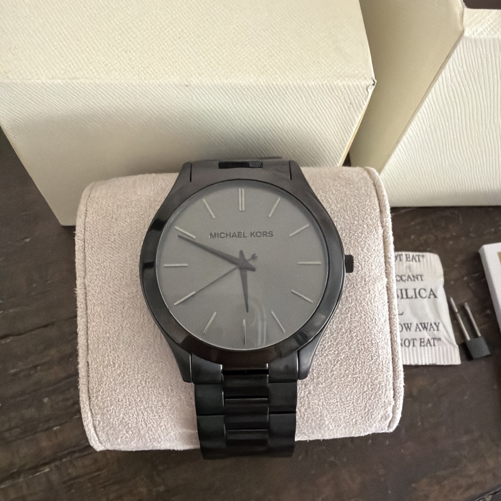Michael Kors, Slim Runway, MK8507, Men’s, Black, Stainless Steel, New in Box