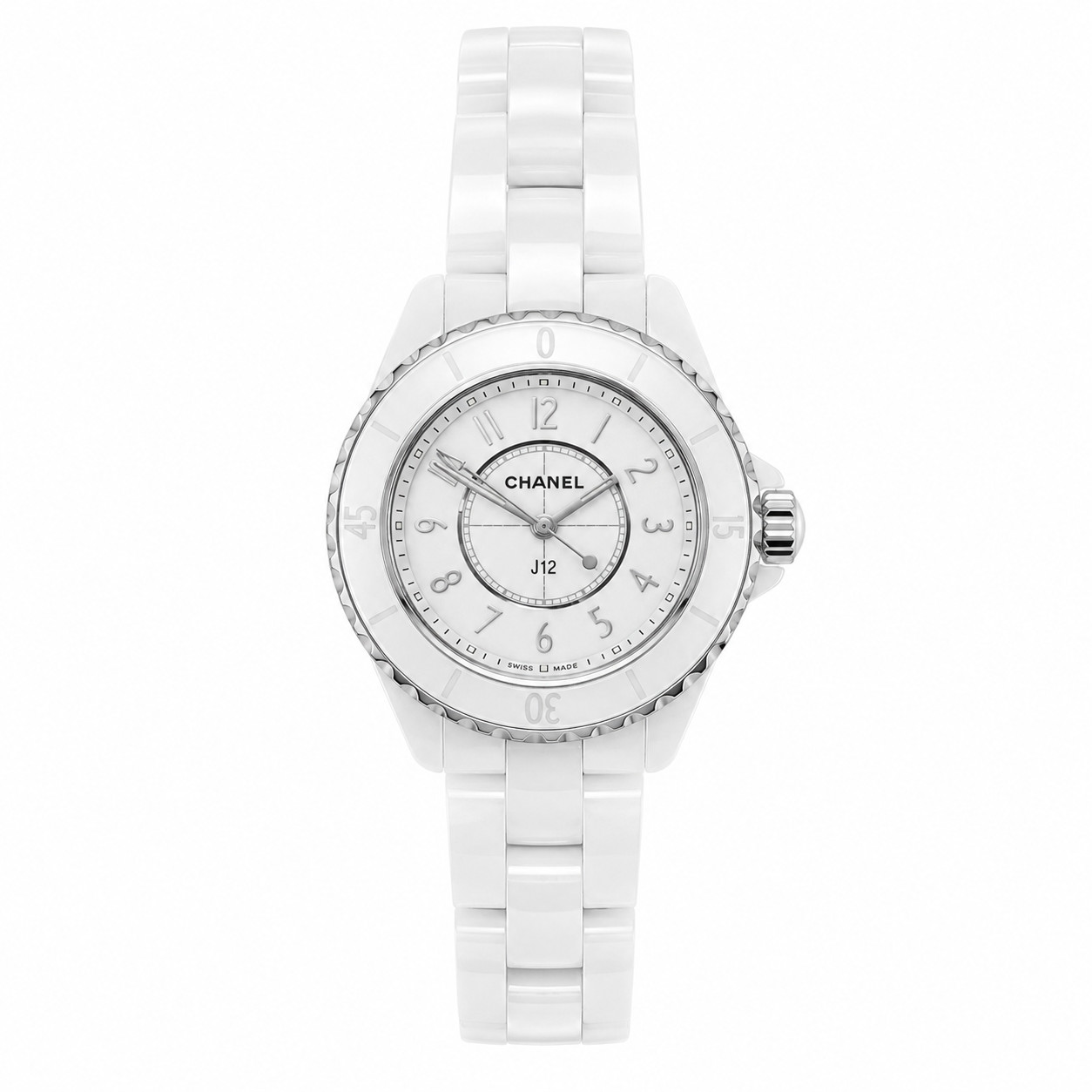 Chanel J12 White Ceramic 33mm Quartz Ladies Watch Box and Card
