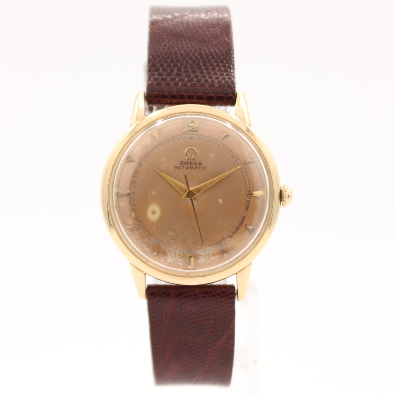 Vintage 32mm 1949 Omega G6213 Classic Bumper Automatic Wristwatch Swiss 14k GF