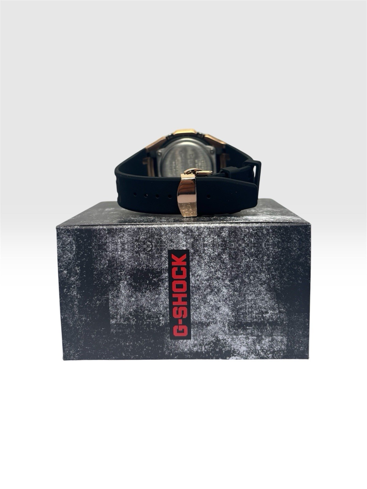 Custom GShock GA2100 Casioak rubber strap Bracelet Gift – rose gold & black