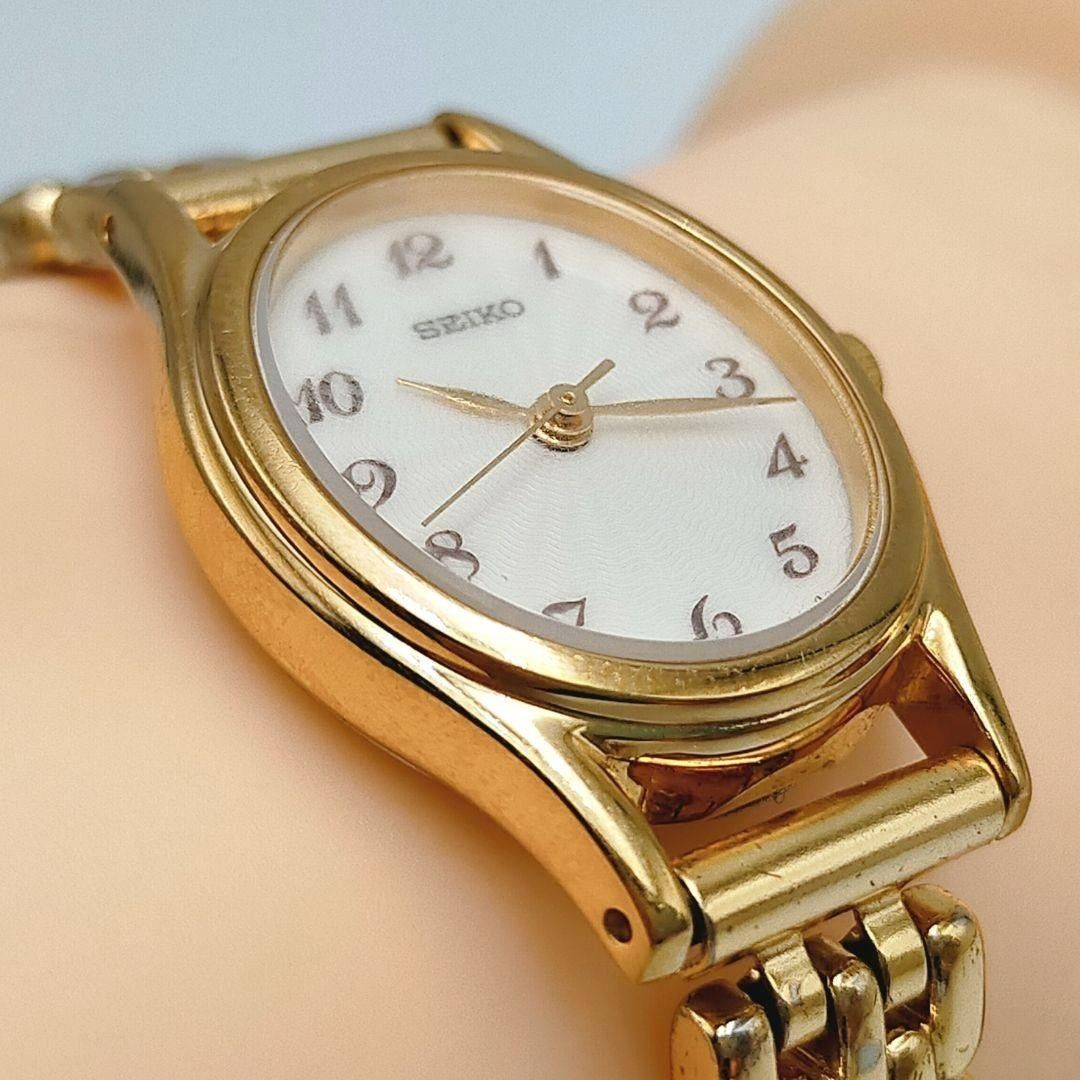 SEIKO Vintage Gold Ladies Quartz Watch New Battery Working Used Authentic Japan