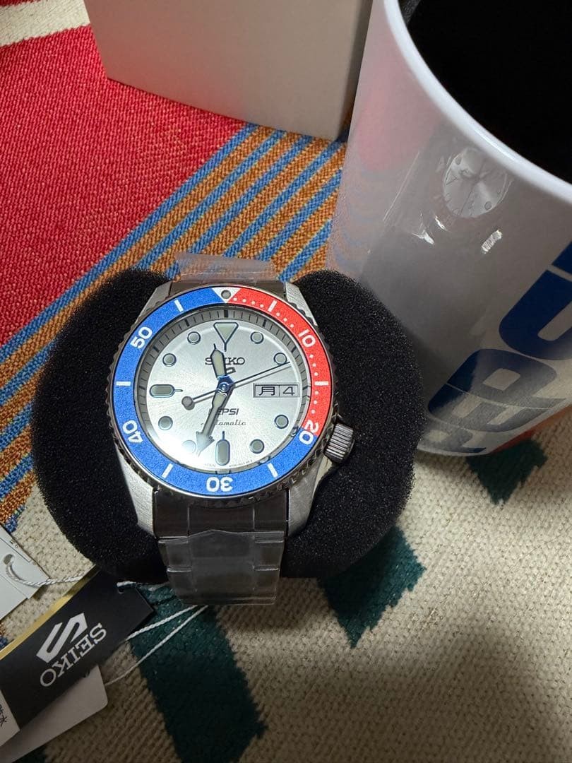 Rare Seiko 5 SBSA319 Pepsi Collaboration Limited Edition Watch 2607TK