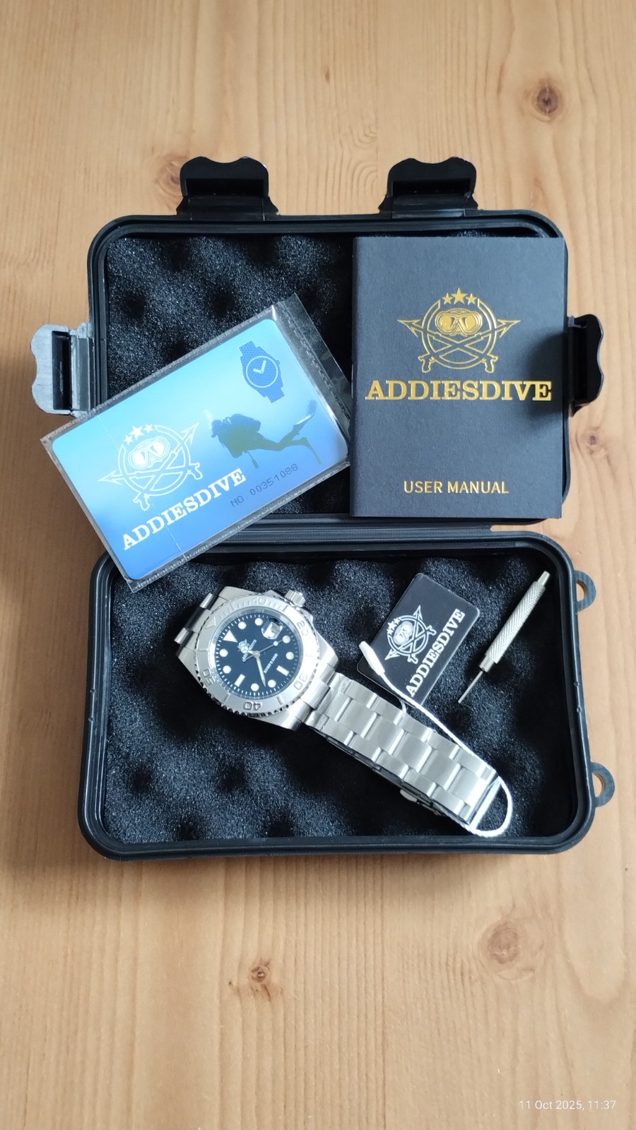 ADDIESDIVE MY-H3-C Men’s Quartz Divers Watch 200M BGW9 Luminous Stainless Steel.