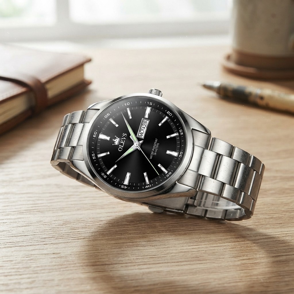 Fashion Men’s Waterproof Timepiece with Classic Round Face & Date Feature