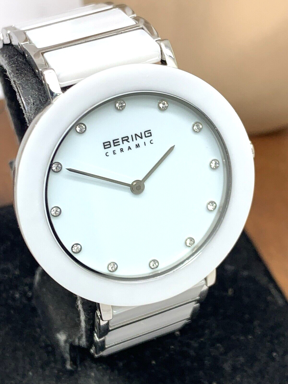 Bering Women’s Watch 11435-754 Quartz White Dial Ceramic Silver Steel Band 34mm