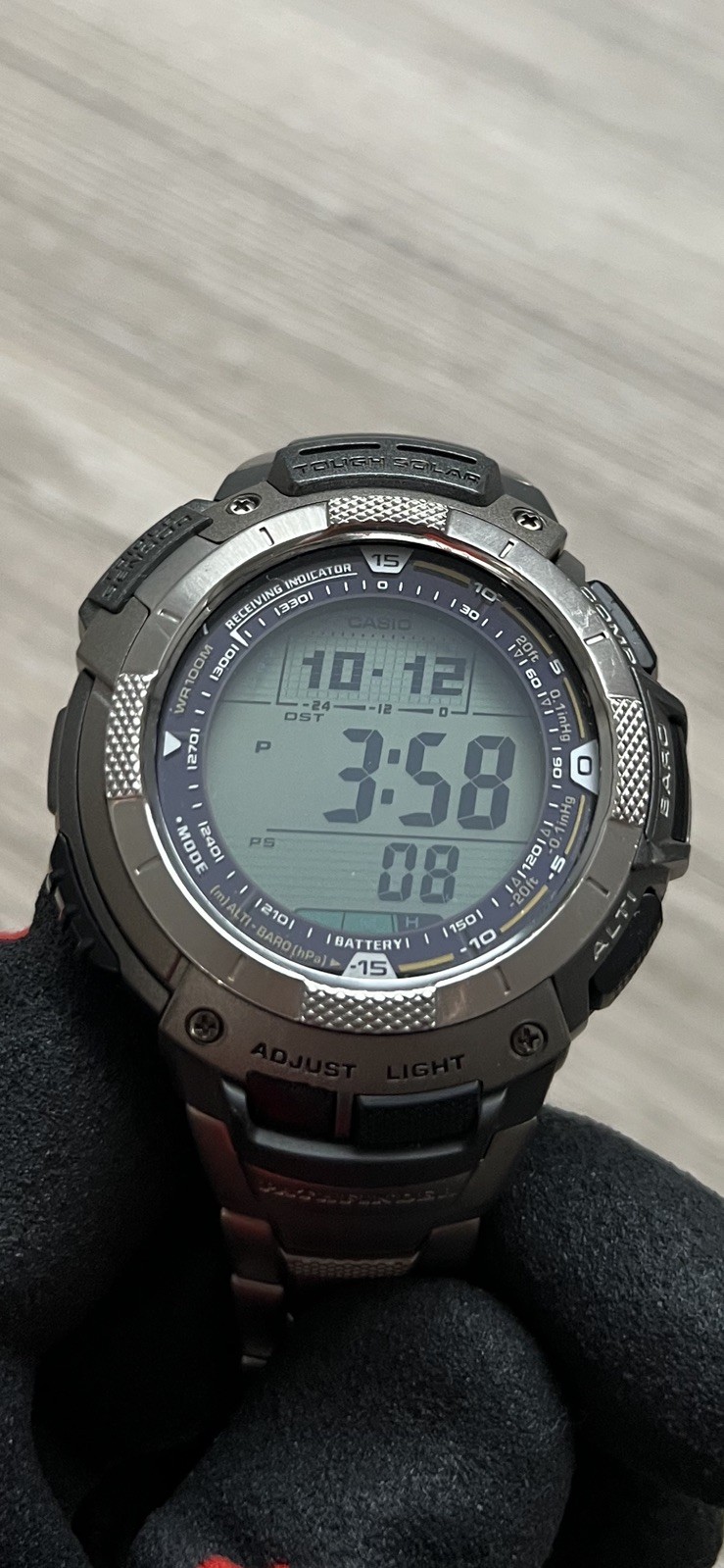 Casio Pathfinder PAW-1100T Multifunction Solar altimeter barometer compass etc.
