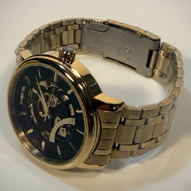 69121 Invicta Objet D Art Arcalis Automatic Men Gold Skeleton Dial Watch 42.5mm