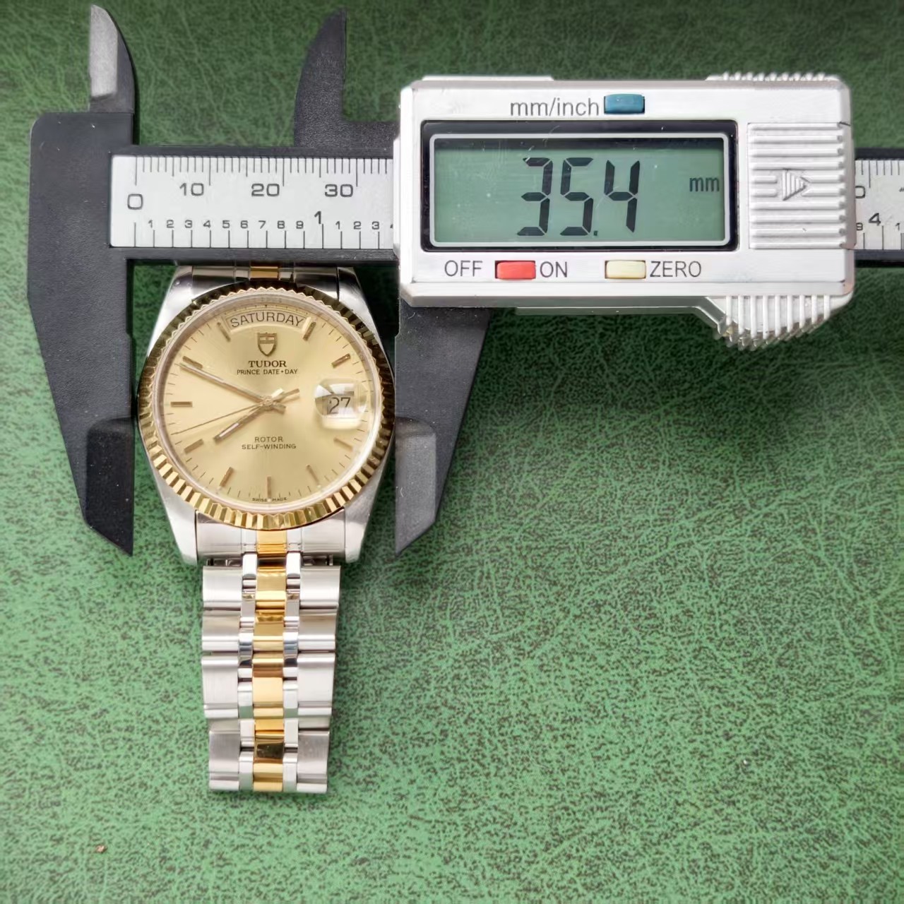 Tudor Champagne Scale Dial 76213 Prince Date Men’s Watch Automatic 36mm