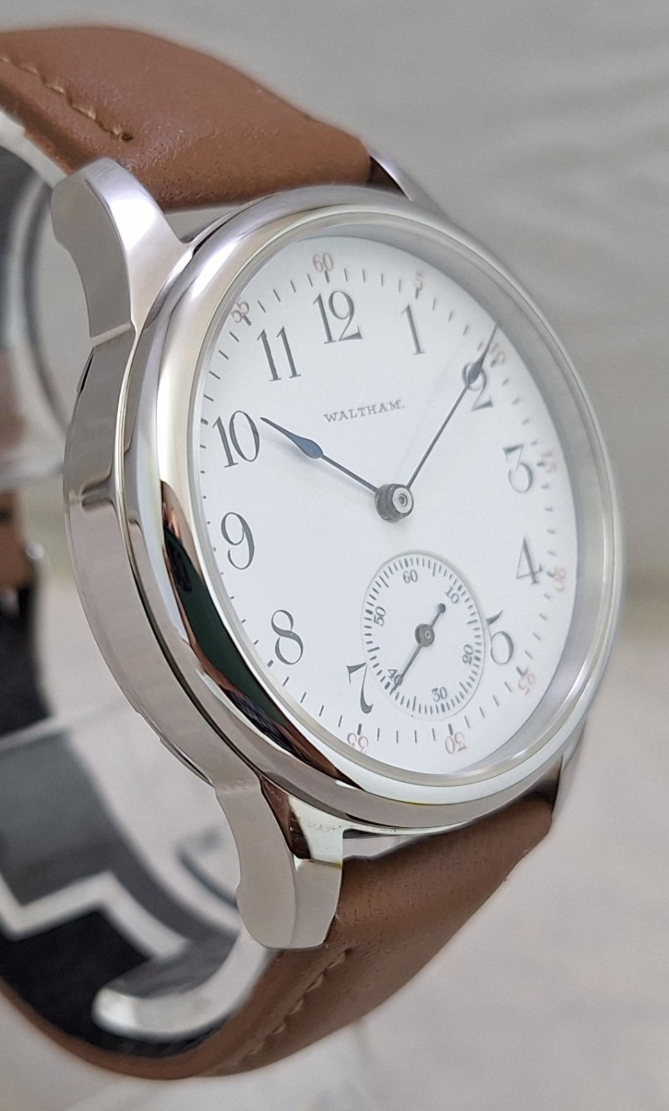 Waltham 6s Pocket to Wrist Watch Conversion 40mm Stainless Wrist Watch Year 1902
