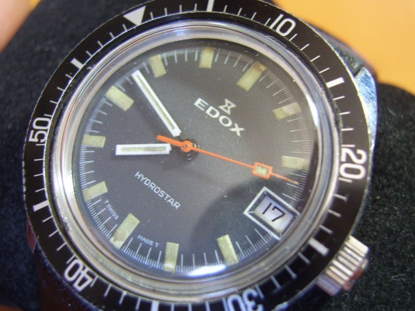 RARE & COLLECT 60’S EDOX HYDROSTAR DIVER’S MANUAL CAL 1950-51 RUNS *5856