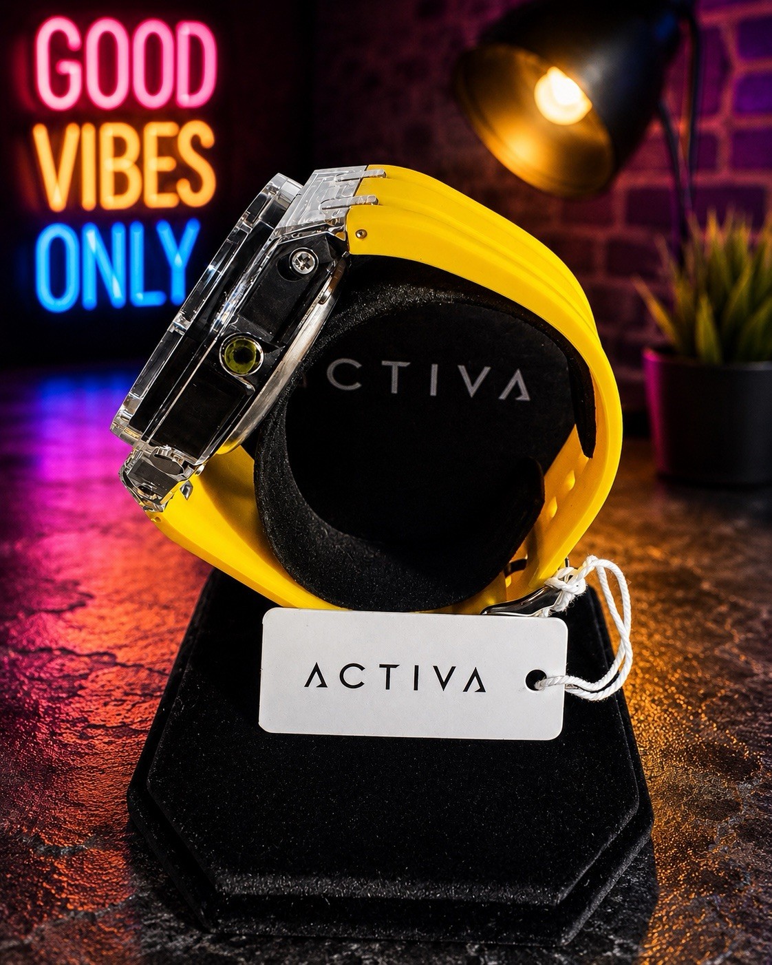 Activa x Invicta Men’s 44.2mm Analog/Digital Watch Yellow Clear Gray ACW2100-002