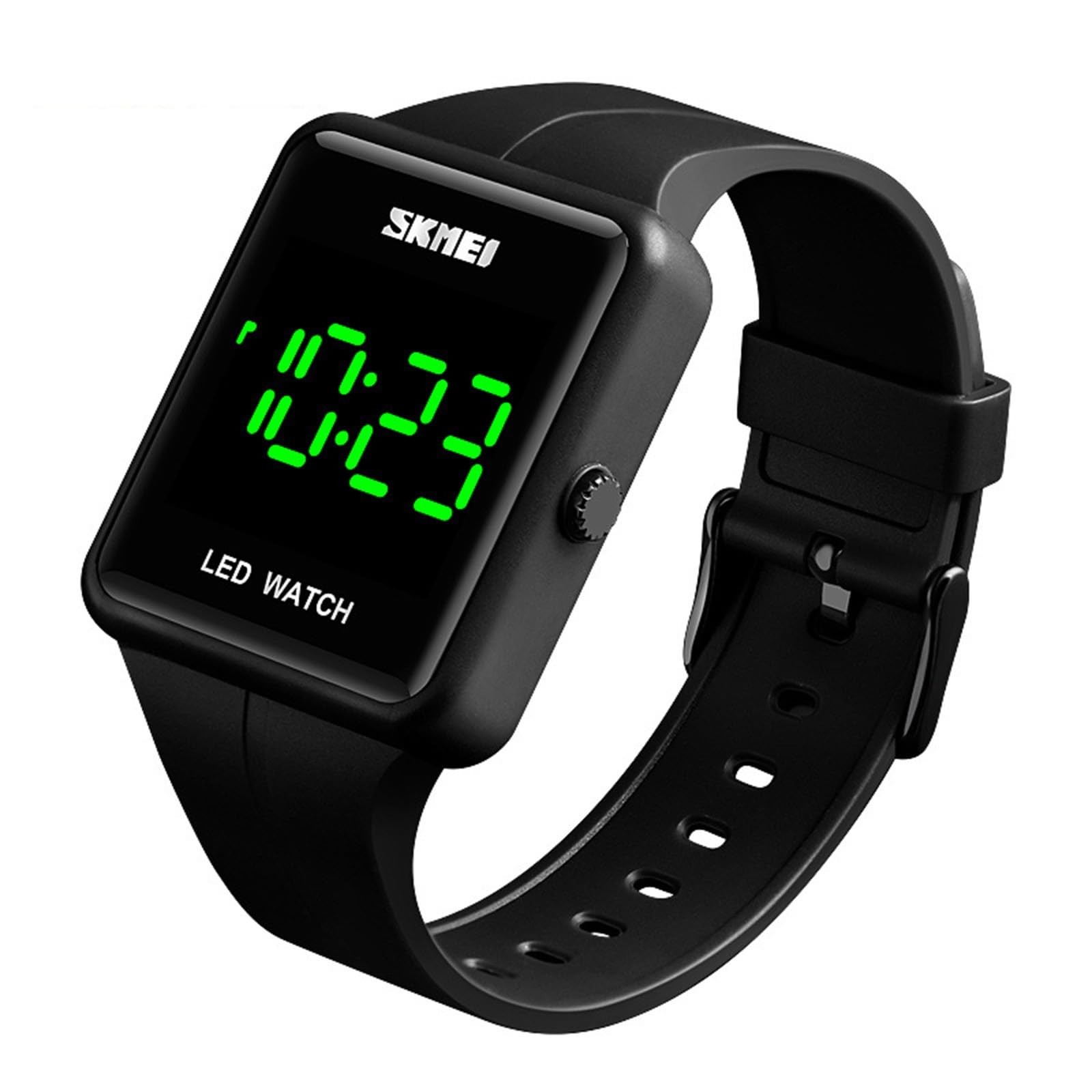 Gosasa Large Face LED Digital Watch Date Time 3Bar Waterproof Men Women Black