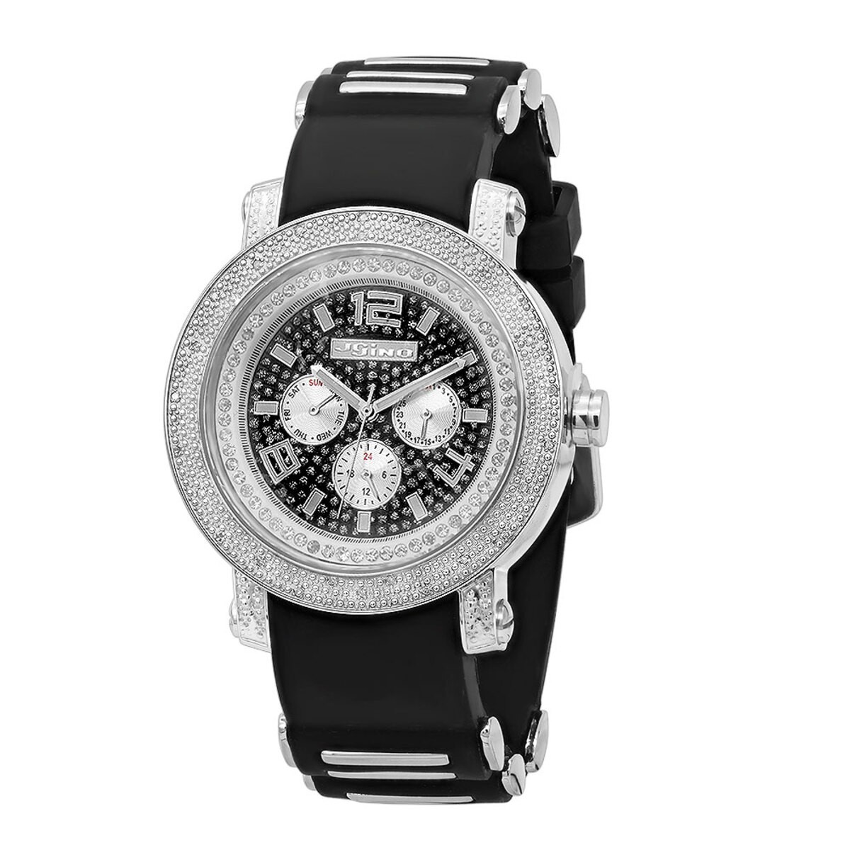 Men’s Iced-Out Diamond Watch | JoJino 46 mm | Black Dial