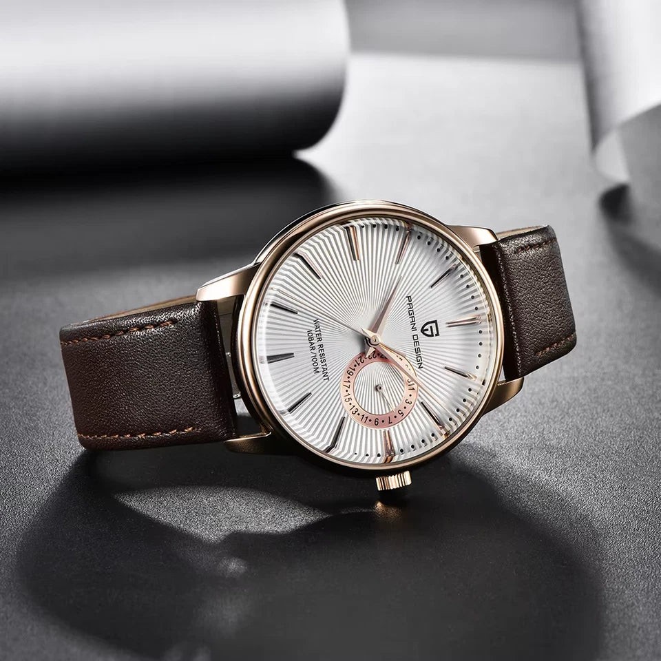 Pagani Design PD-1654 White Leather Automatic Men’s Watch