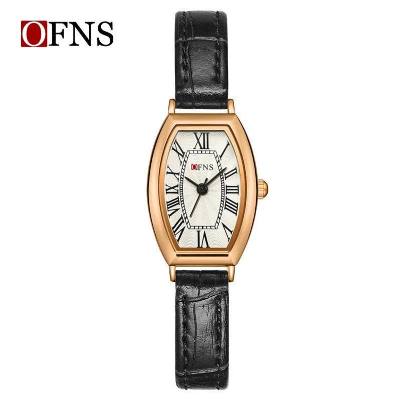Trendy and exquisite small wine barrel shaped dial quartz waterproof watch