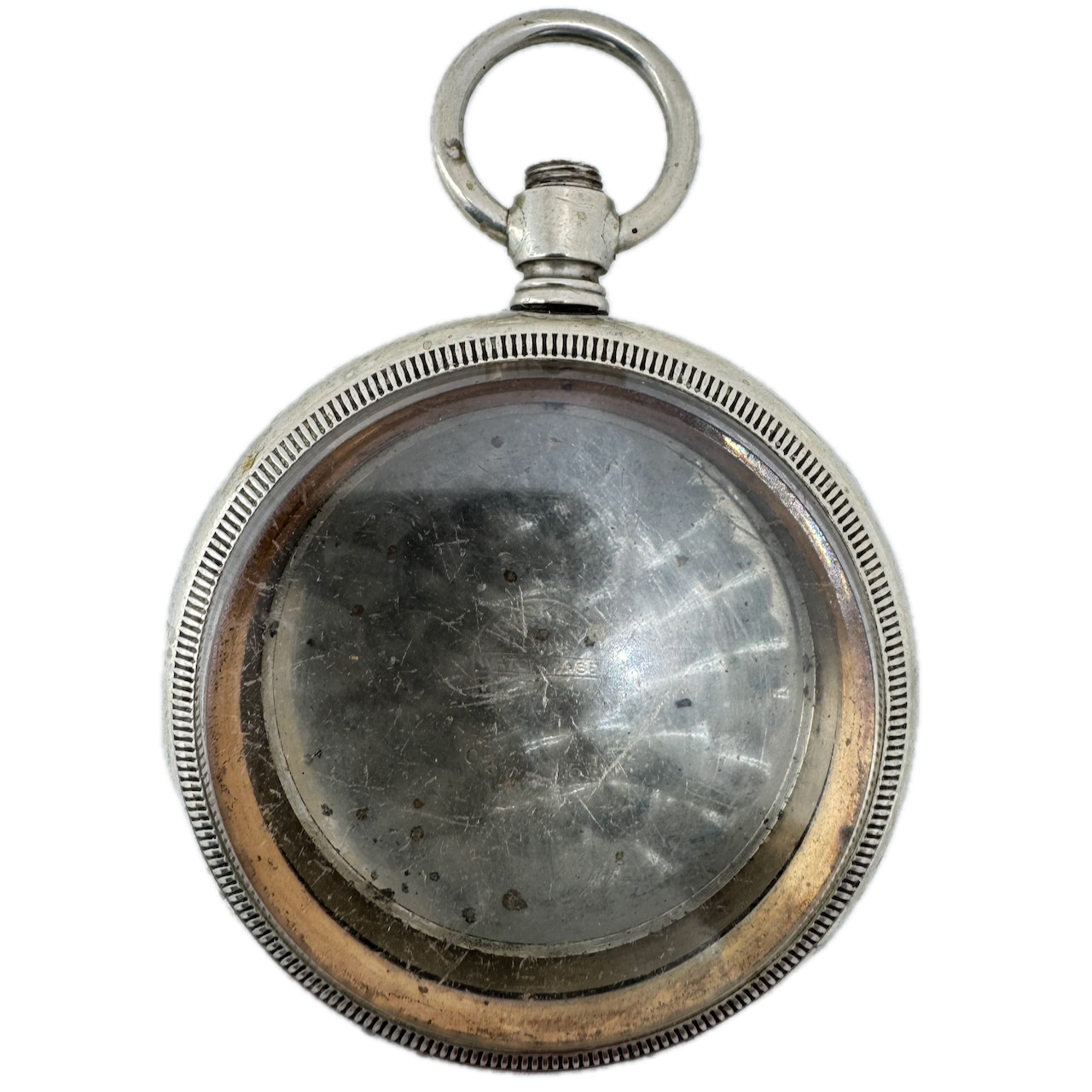 Antique 18 Size Illinois Coin Edge Pocket Watch Case Nickel Silver American