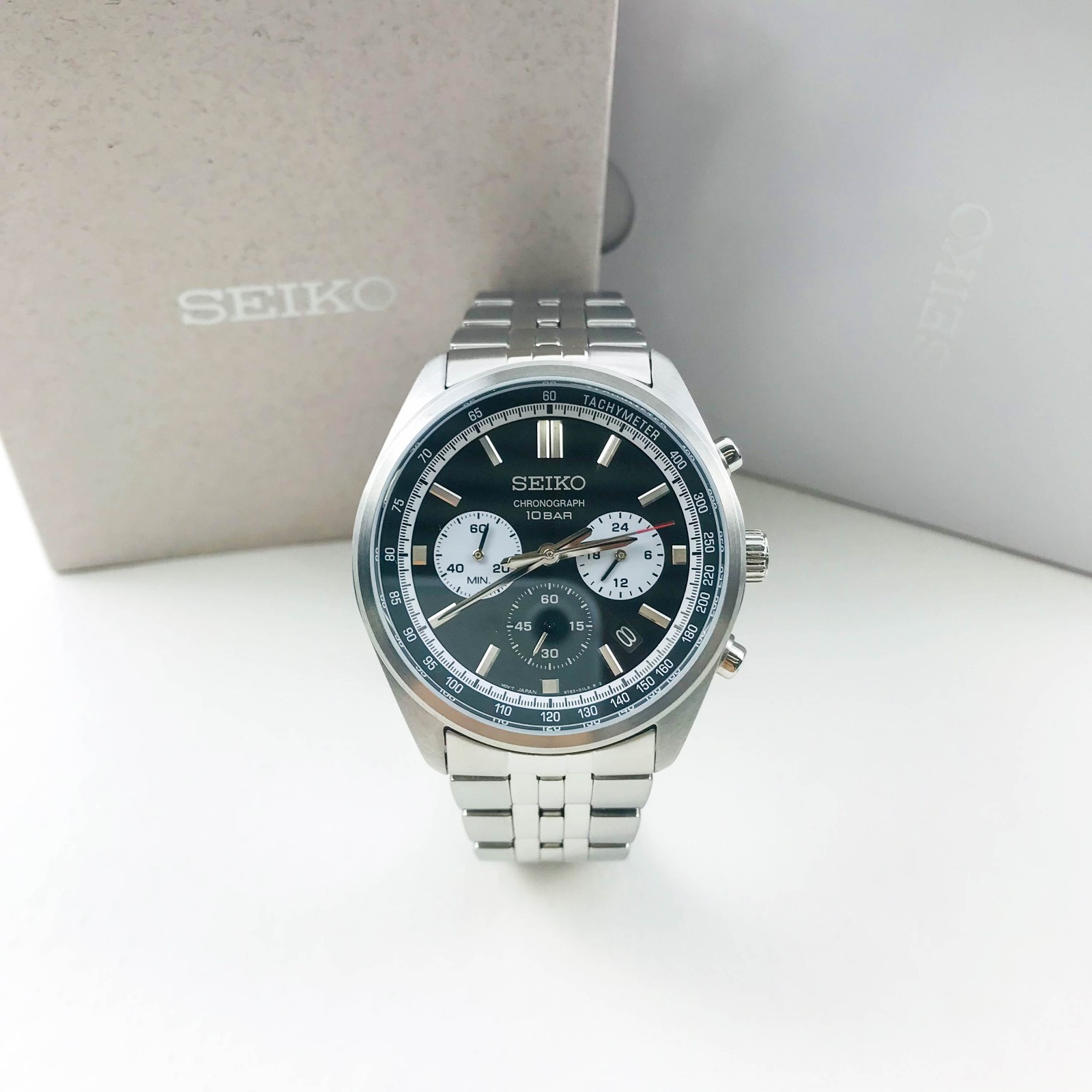 Seiko SSB429 Men’s Essentials Black Dial Stainless Steel Quartz Watch 41.5mm
