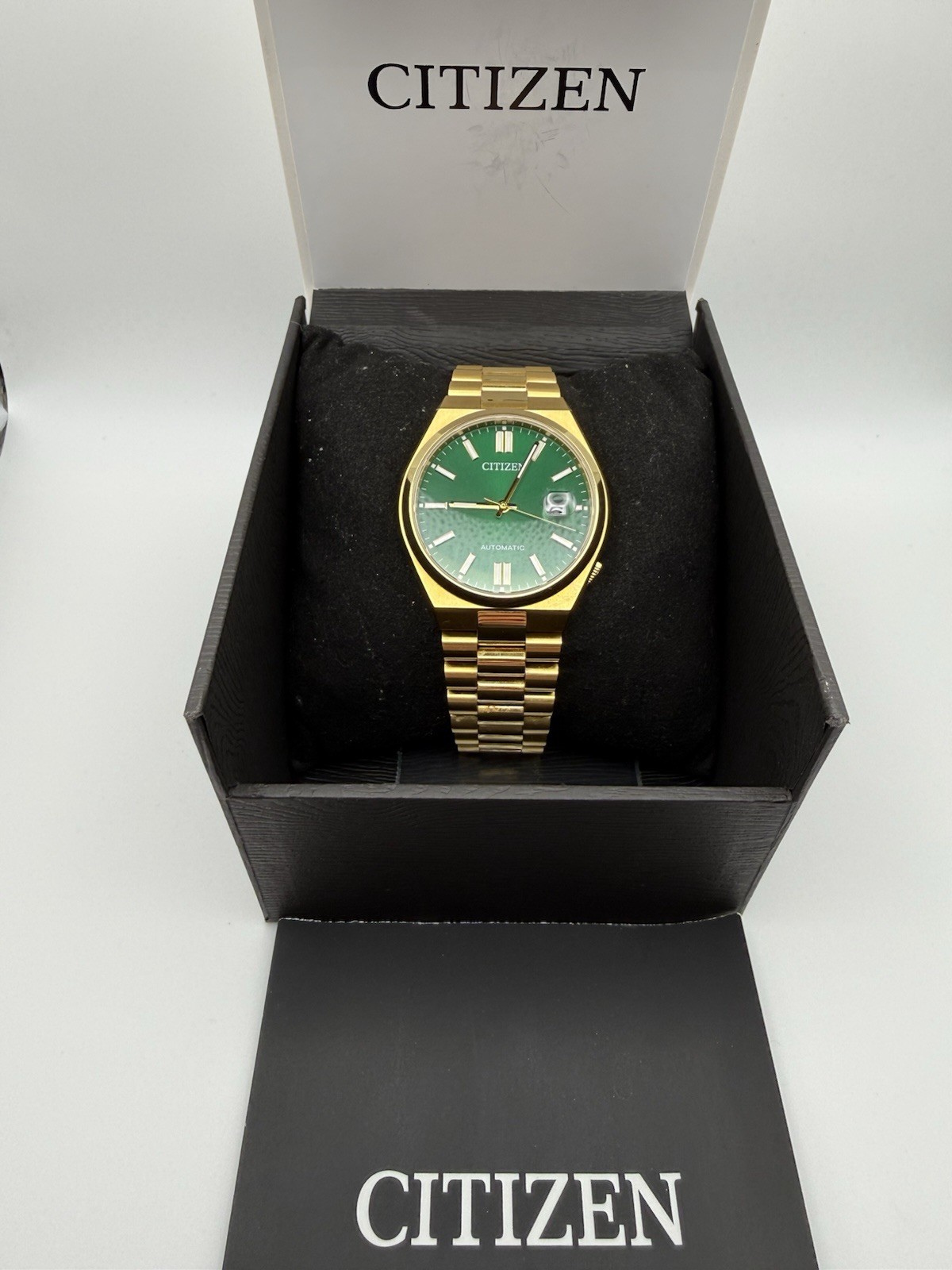 Citizen Tsuyosa Automatic 40mm Green Dial Gold Tone NJ0152-51X Sapphire Boxed