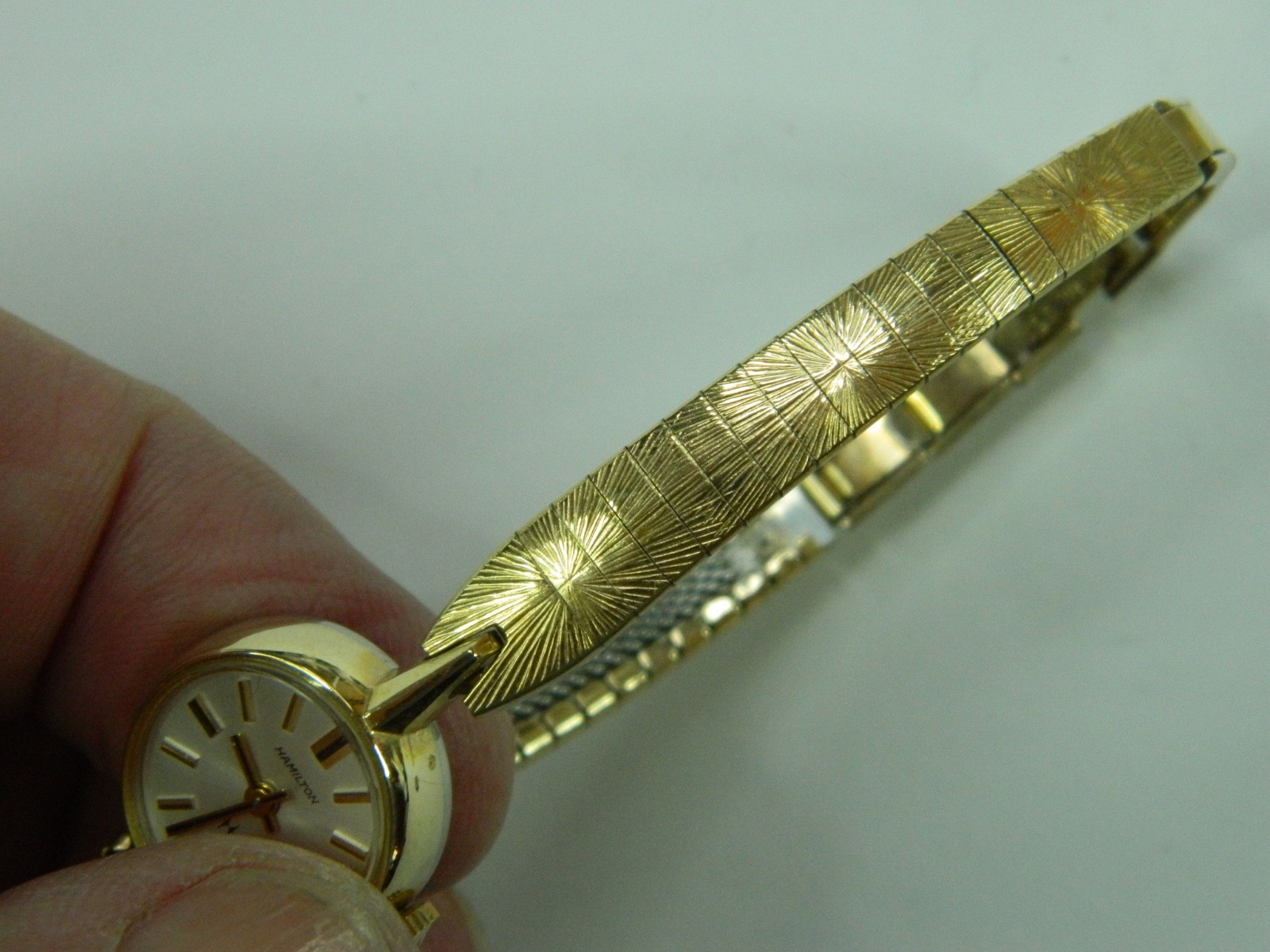 EXC. FINE VINTAGE HAMILTON 10k ROLLED GOLD PLATE LADIES WATCH – RUNS GREAT TIMER