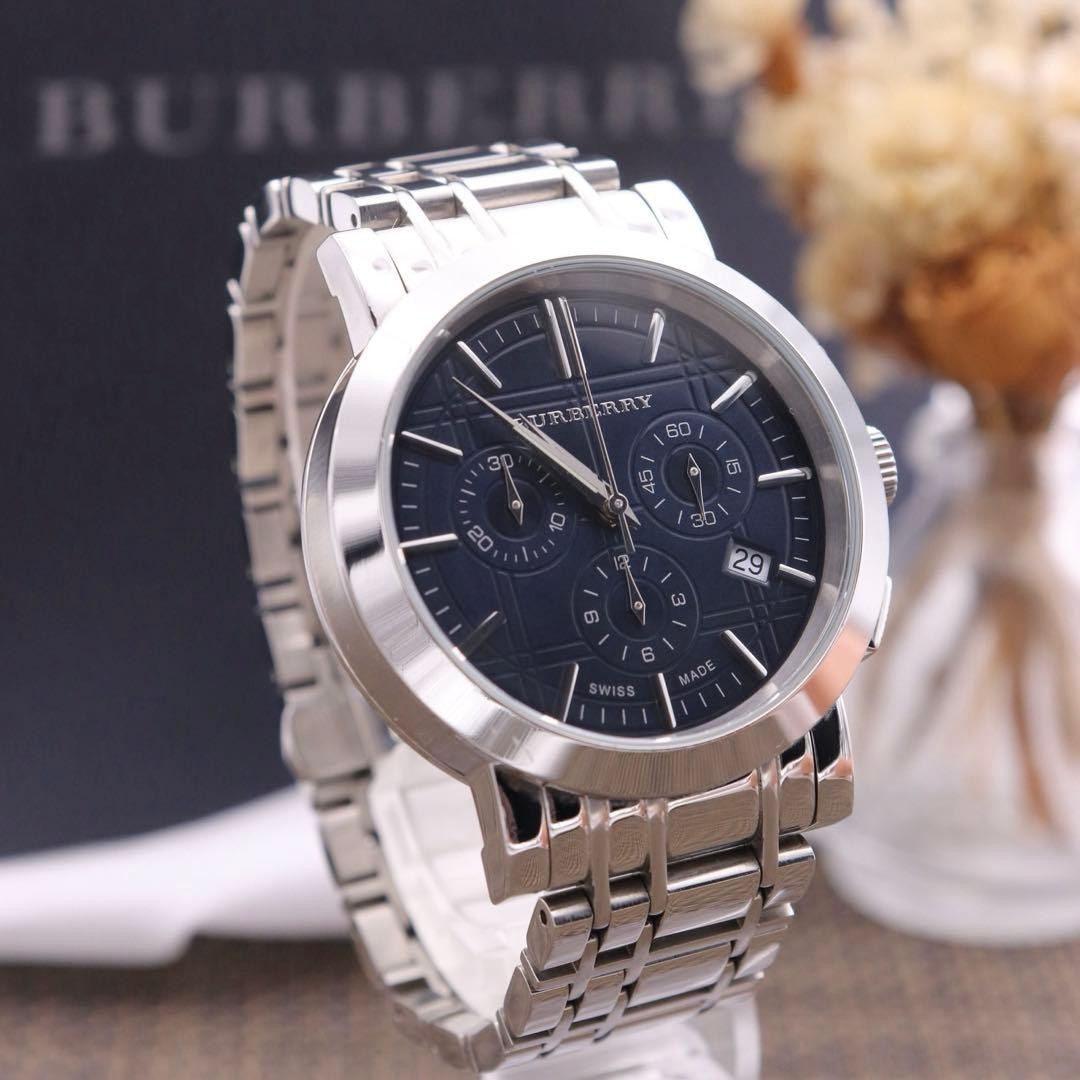 Burberry Heritage Chronograph BU1360 Wristwatch Navy Dial