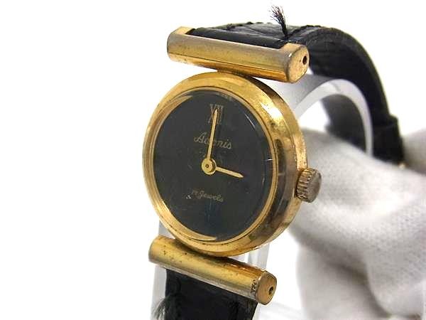 [A1R] Adonis Quartz Wristwatch Men Ladies Gold x Black Vintage Watch [x8w]