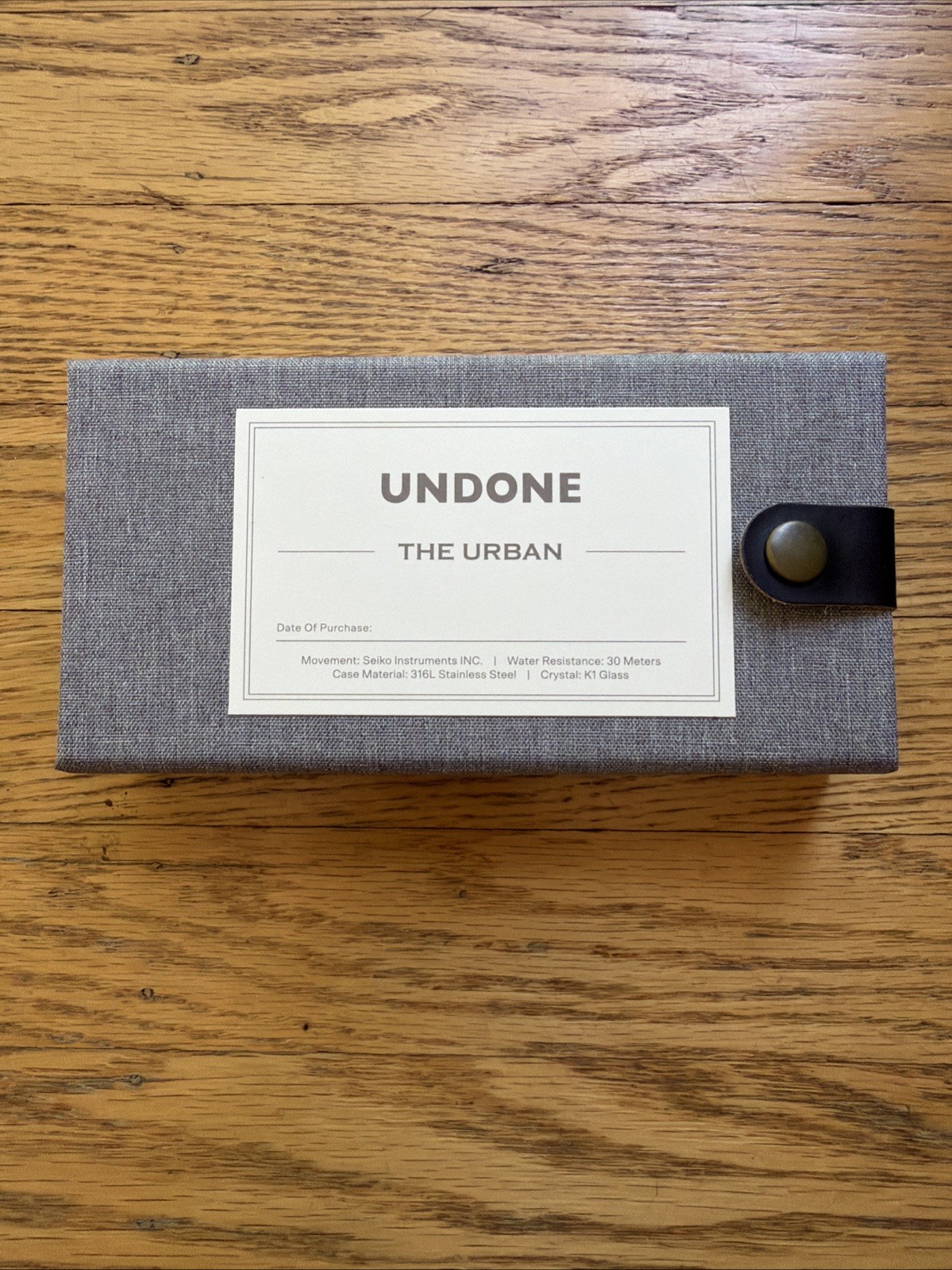 Undone Watch The Urban 316L, Grey Leather Band