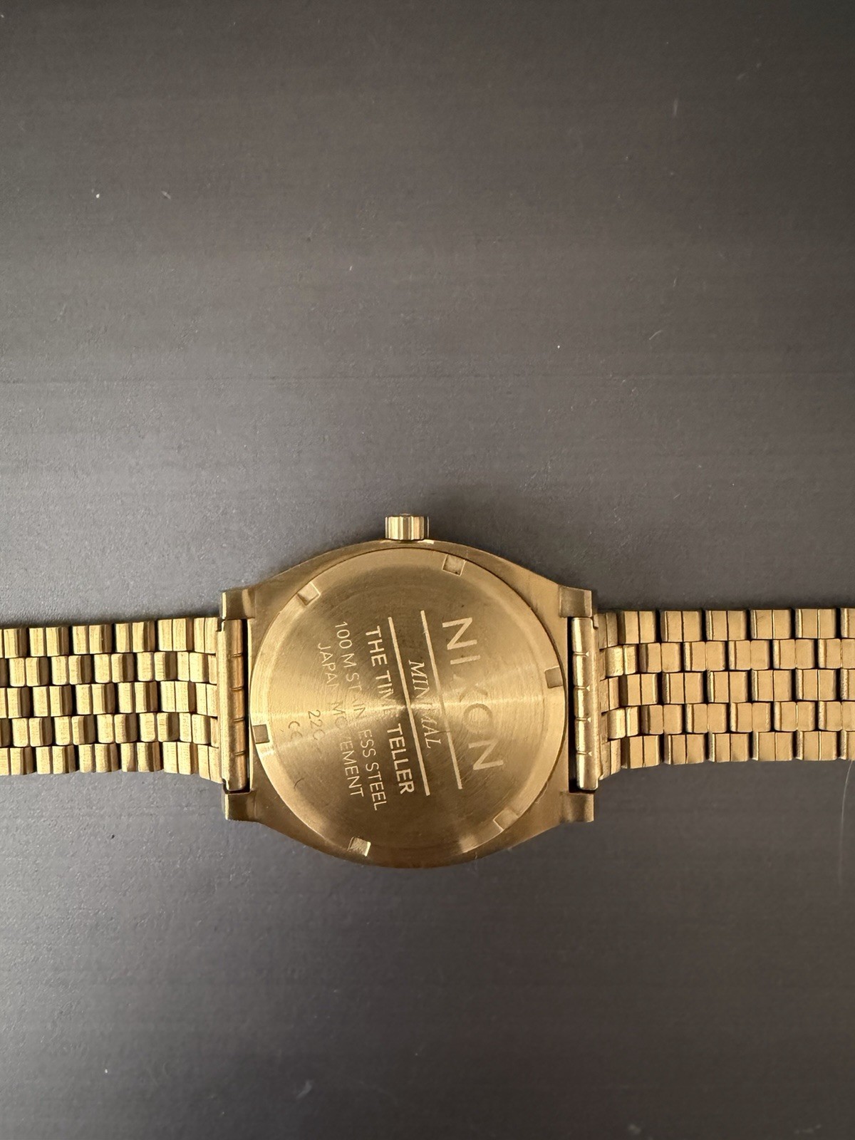 Used NIXON A0451931-00 Minimal Time Teller All Gold Watch