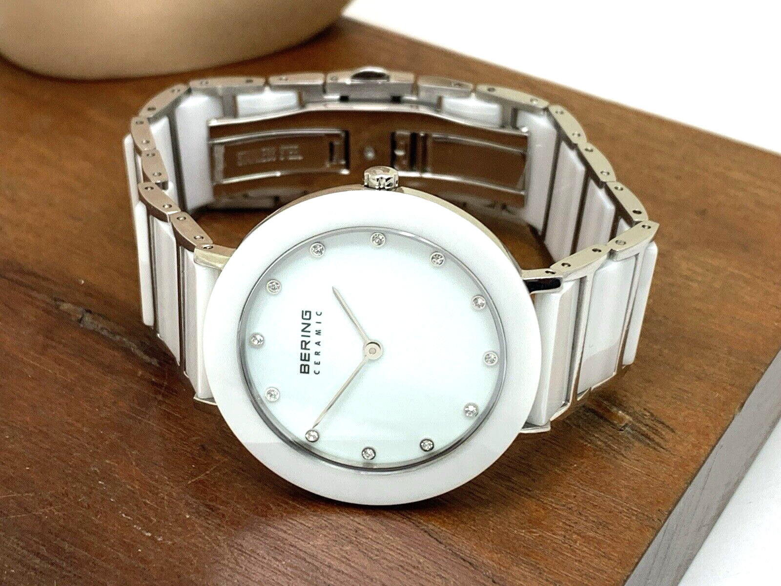 Bering Women’s Watch 11435-754 Quartz White Dial Ceramic Silver Steel Band 34mm