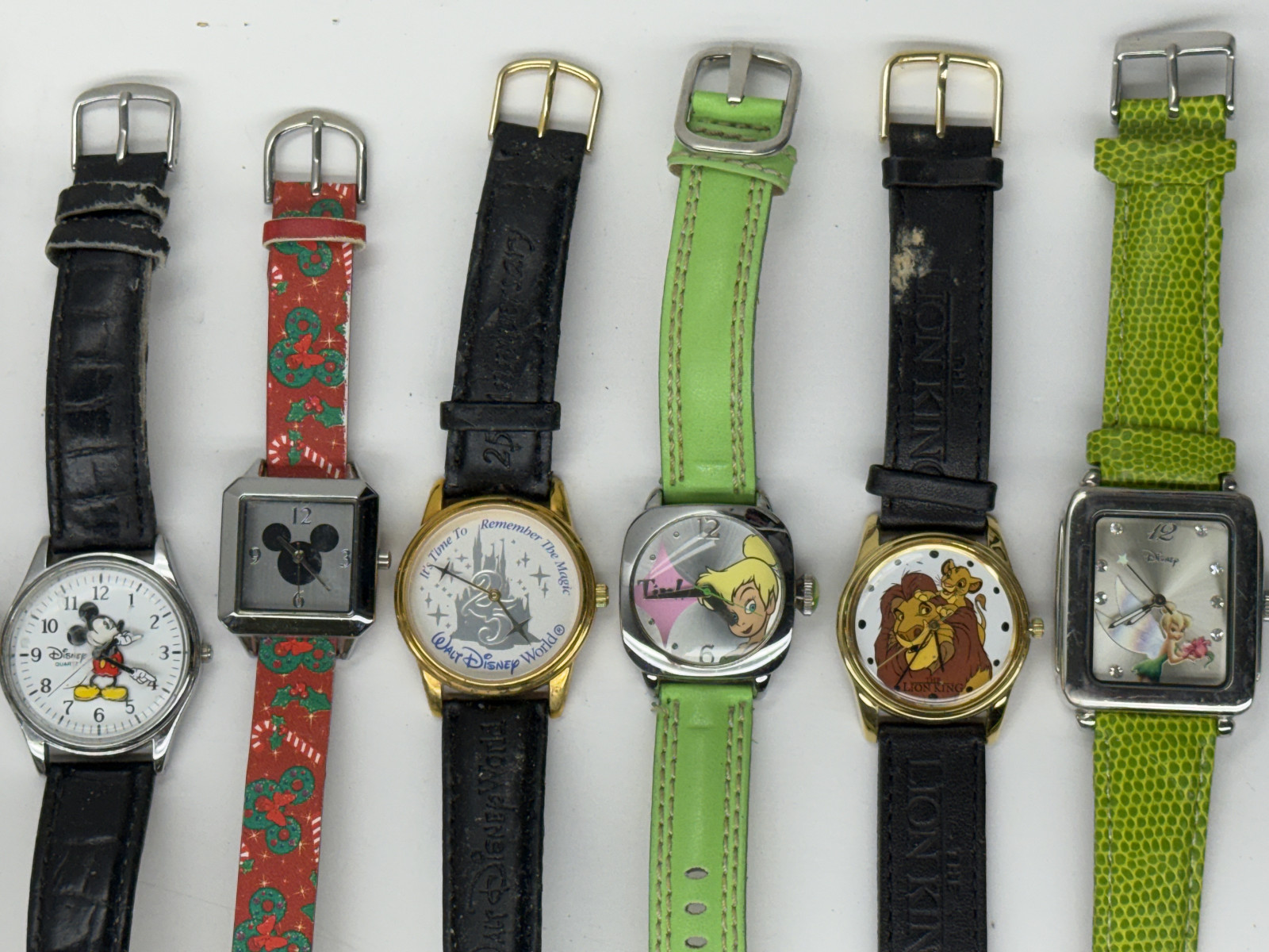 10 Vintage Disney Character Watch Mickey Mouse Tinker Bell Simba Disneyland READ