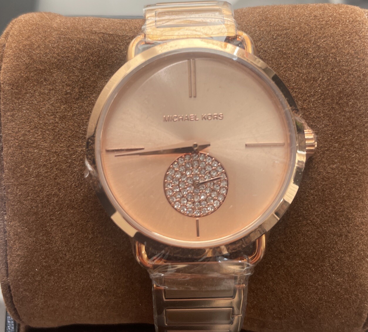 Michael Kors MK3640 37mm Rose Gold Sapphire Crystal Case with Rose Gold…