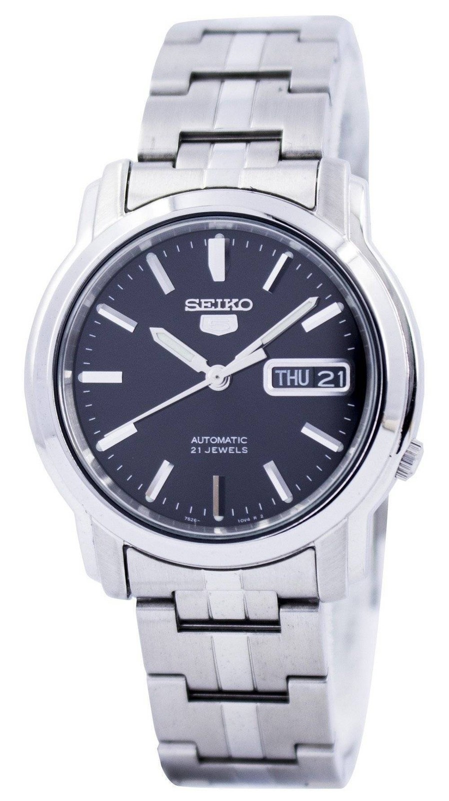 Seiko 5 Automatic Stainless Steel Black Dial 21 Jewels SNKK71K1 30M Mens Watch