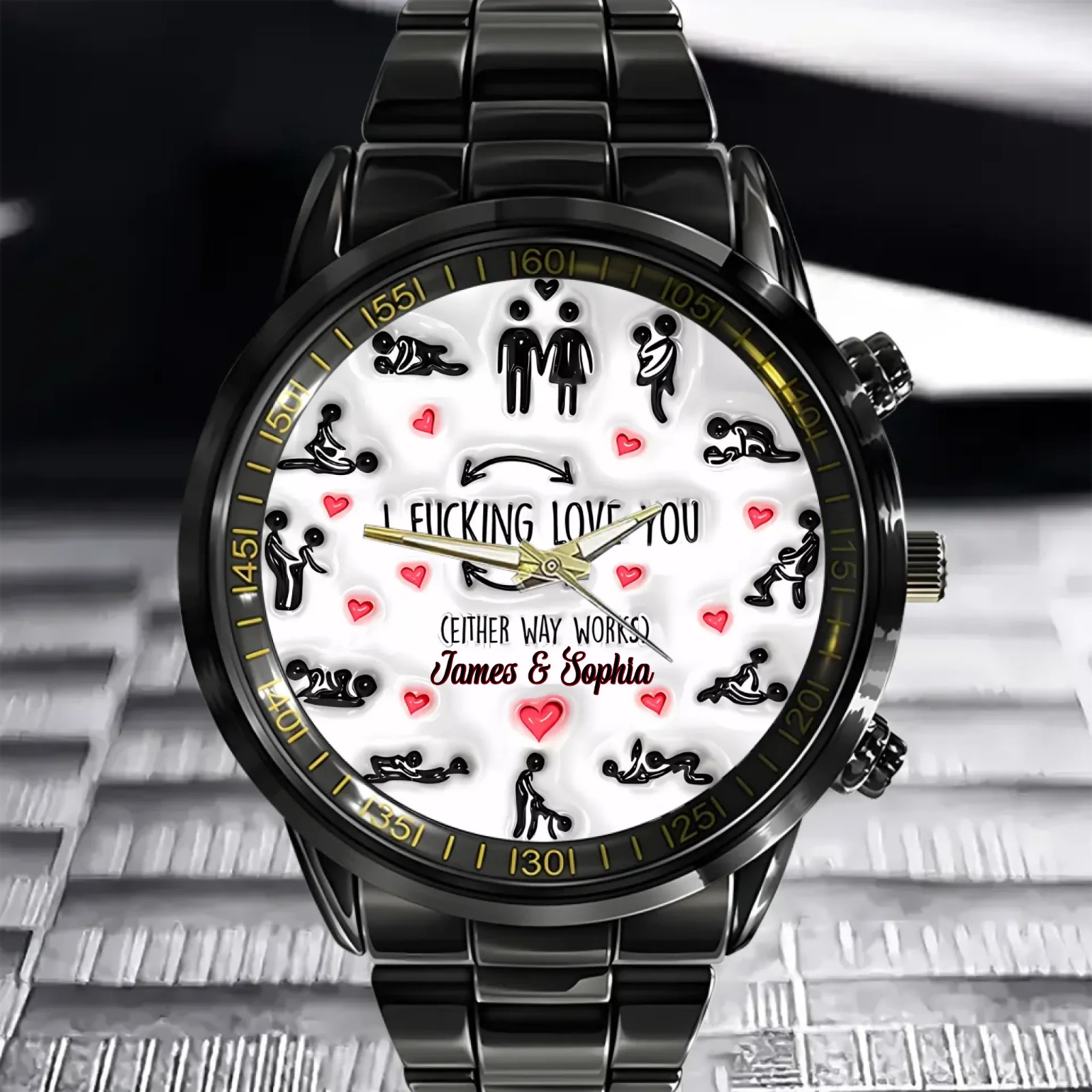 I Love You – Personalized Watch for Couple – Anniversary Gift,Gift for Him/Her