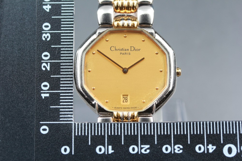 Christian Dior 45.204 Date Gold Octagon Quartz 32mm Men’s Watch