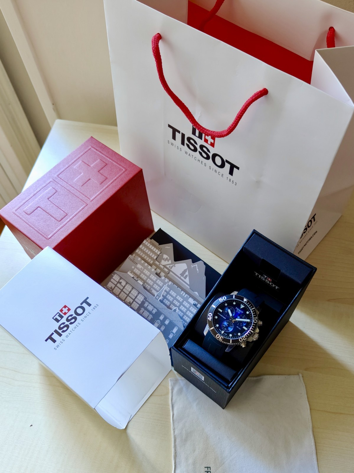 Tissot Seastar 1000 T-Sport Steel Men’s Chronograph Blue Black Dial Diver 300m