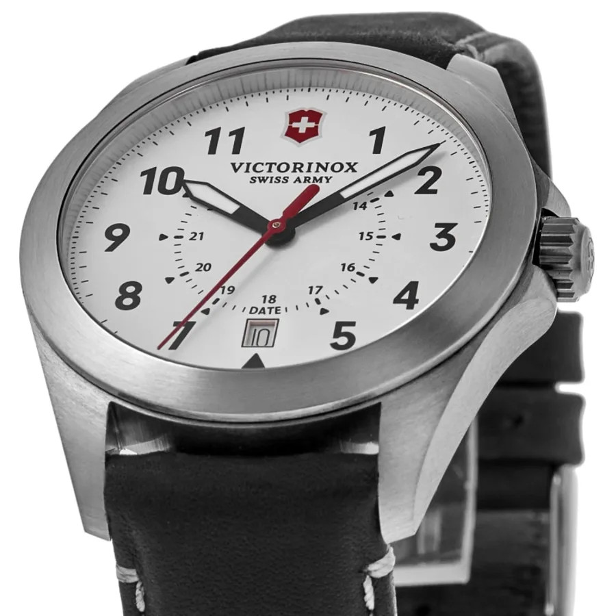 New Victorinox Swiss Army Heritage Quartz White Dial Black Men’s Watch 241965