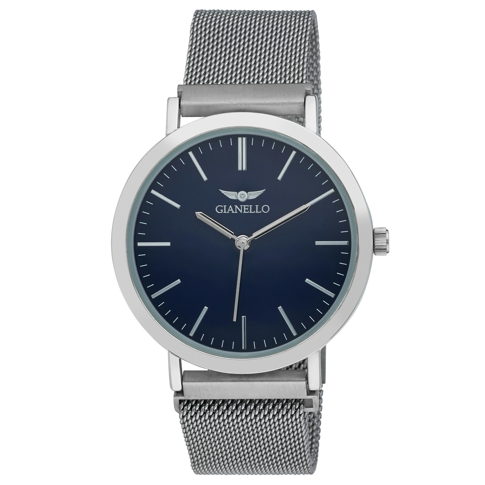Gianello Mens Magnetic Closure Round 42mm Mesh Watch