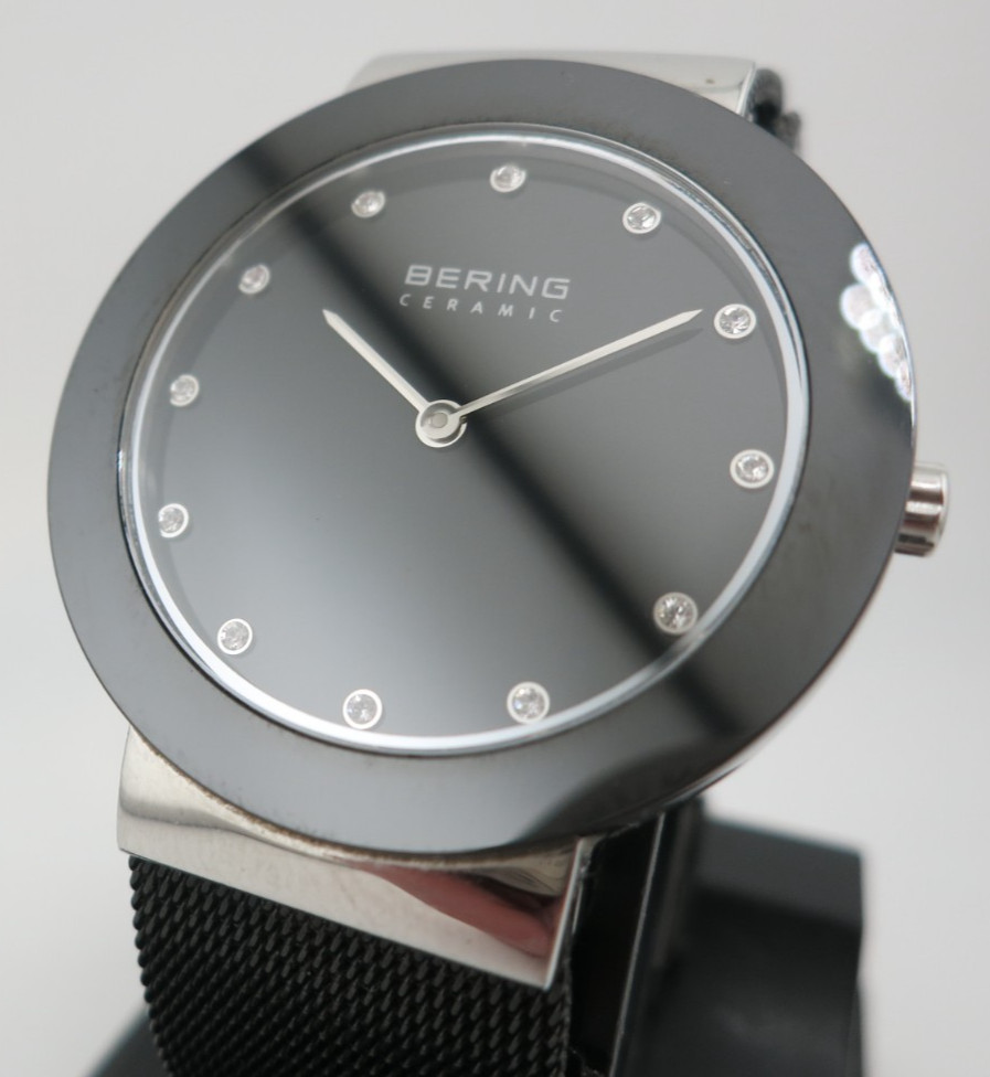 Bering Ceramic Black Stainless Steel Ladies Watch – 11435-102 – New Battery