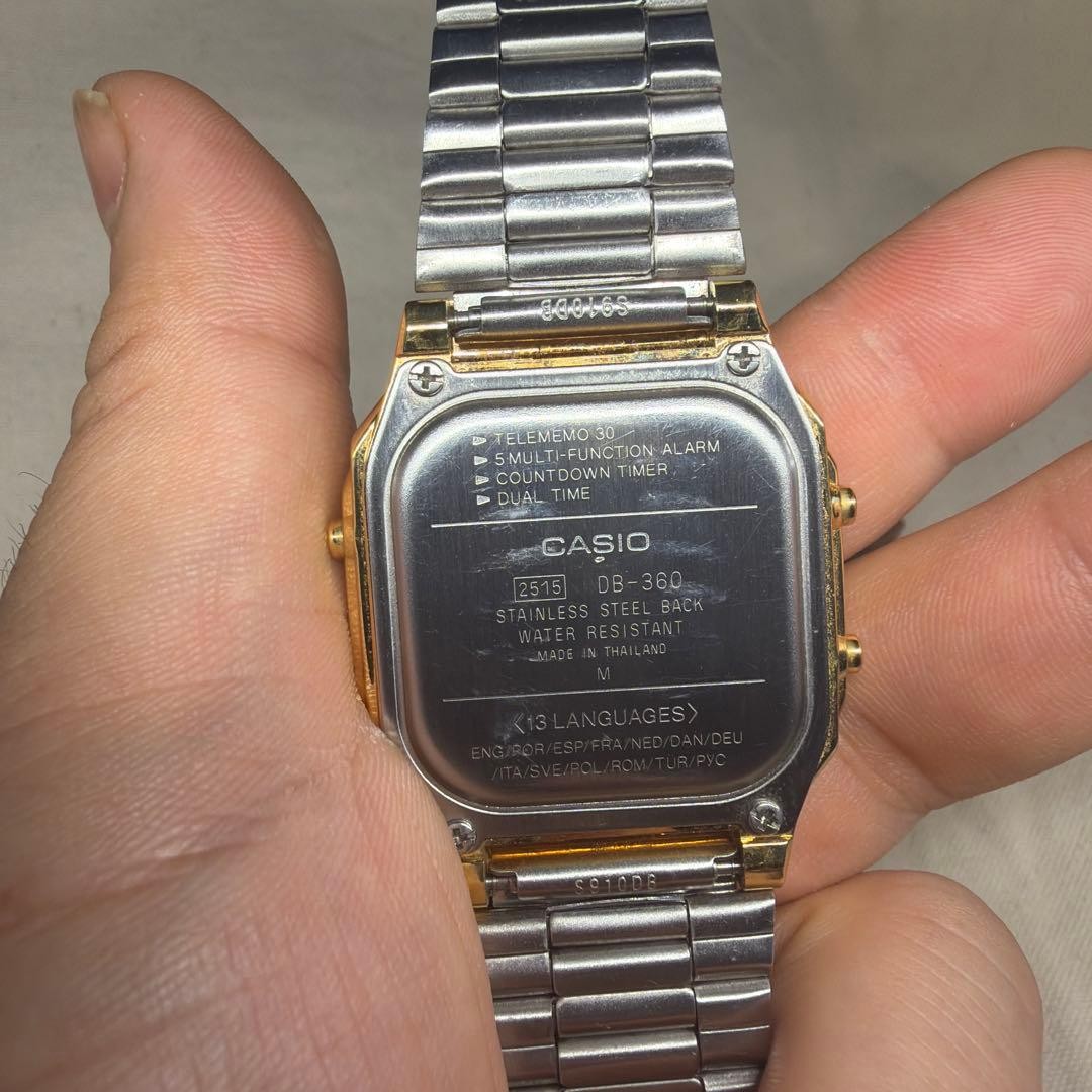 CASIO DATA BANK DB360 Gold Watch From Japan