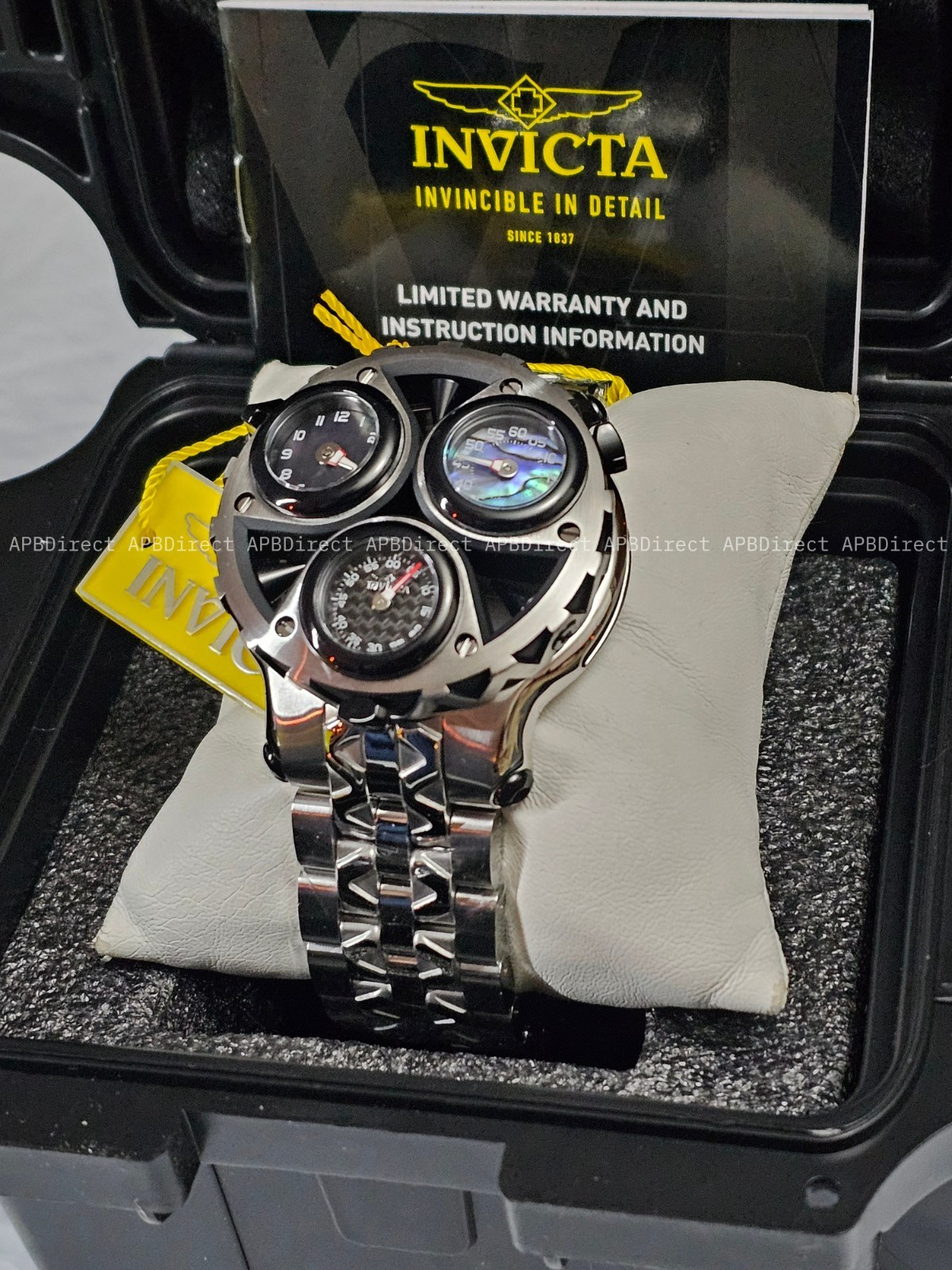 Invicta – CERBERUS – Tri 3 Movements Carbon Fiber Abalone MOP Dials mens watch