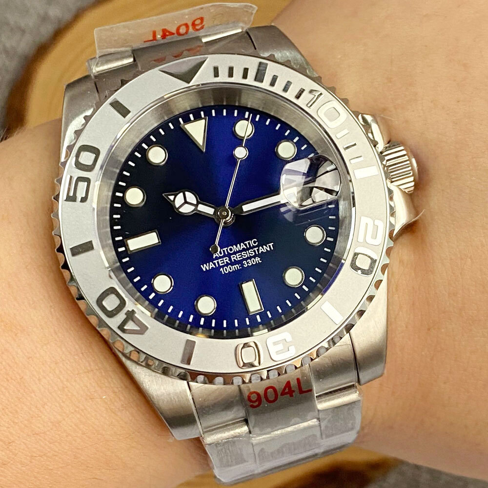 Miyota/NH35/PT5000 40mm Automatic Men’s Watch Sunburst Blue Dial 10ATM Sapphire