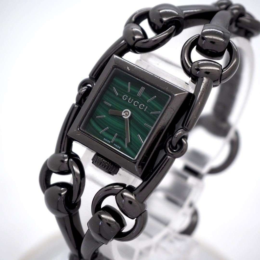 GUCCI YA116517 116.5 Green Dial Black Watch Used