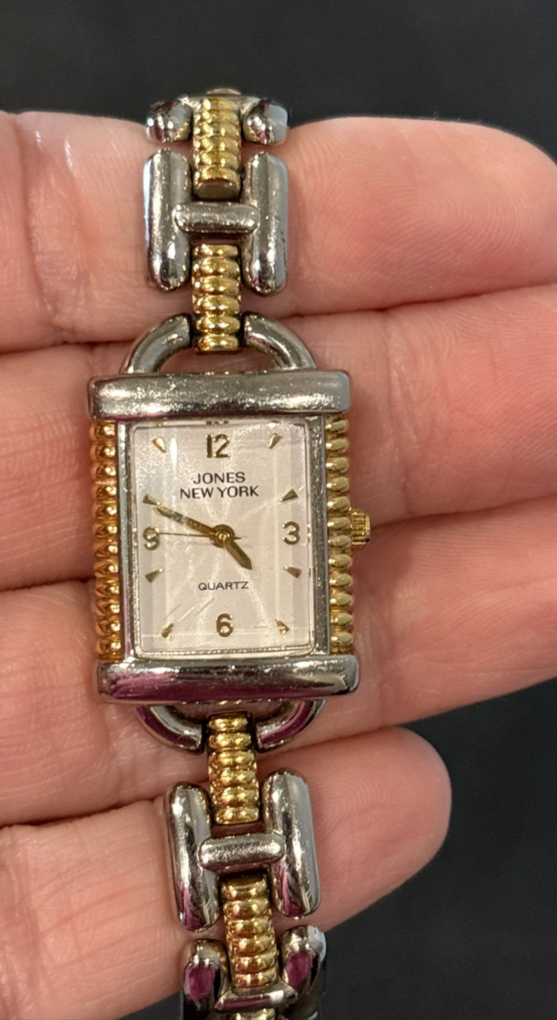 Jones New York Women’s Two Tone Metal Watch Shock Resistant Japan Movement WORKS