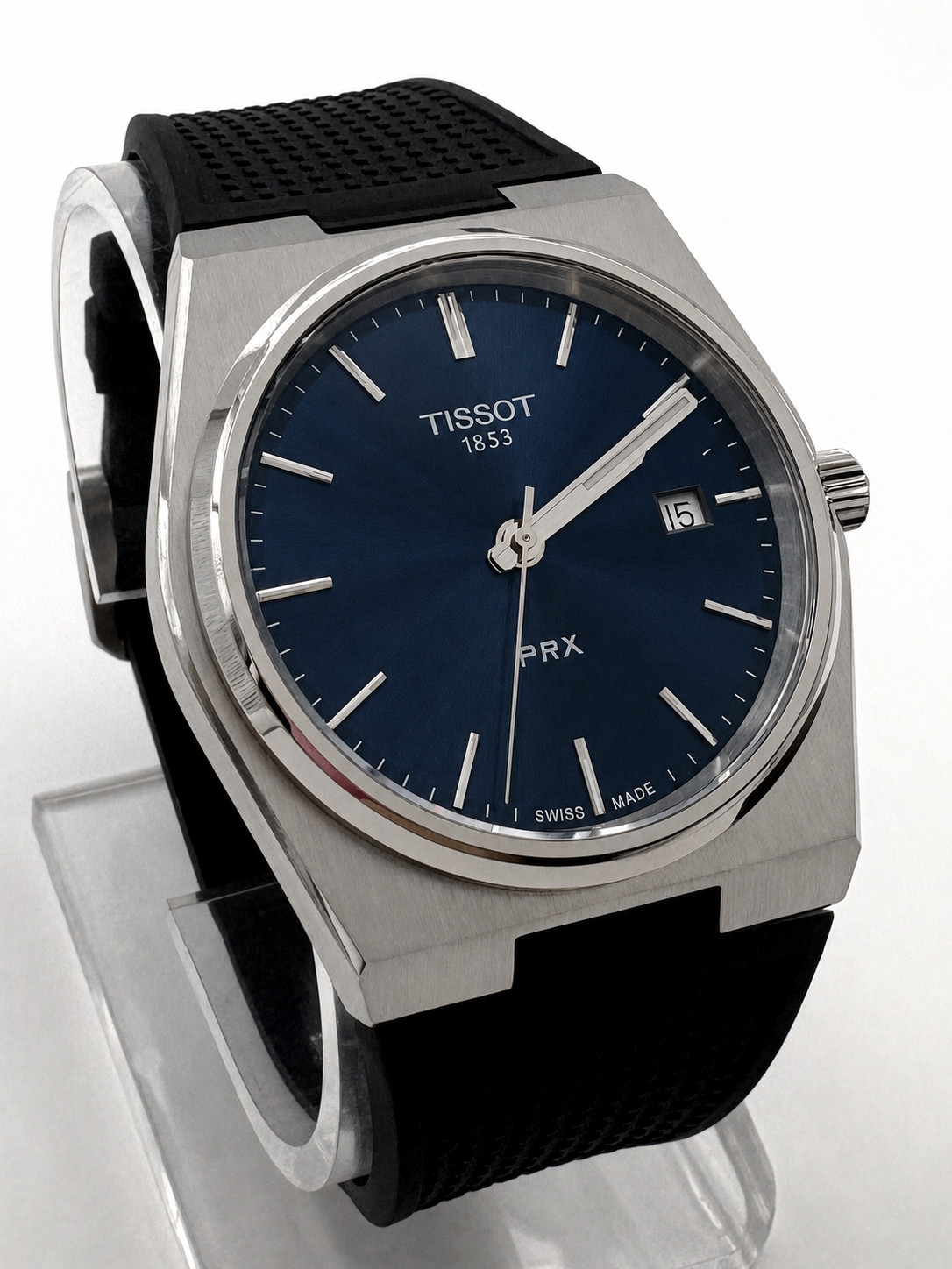 TISSOT PRX Blue Dial Black Rubber 40mm Men’s Quartz Watch T137.410.17.041.00