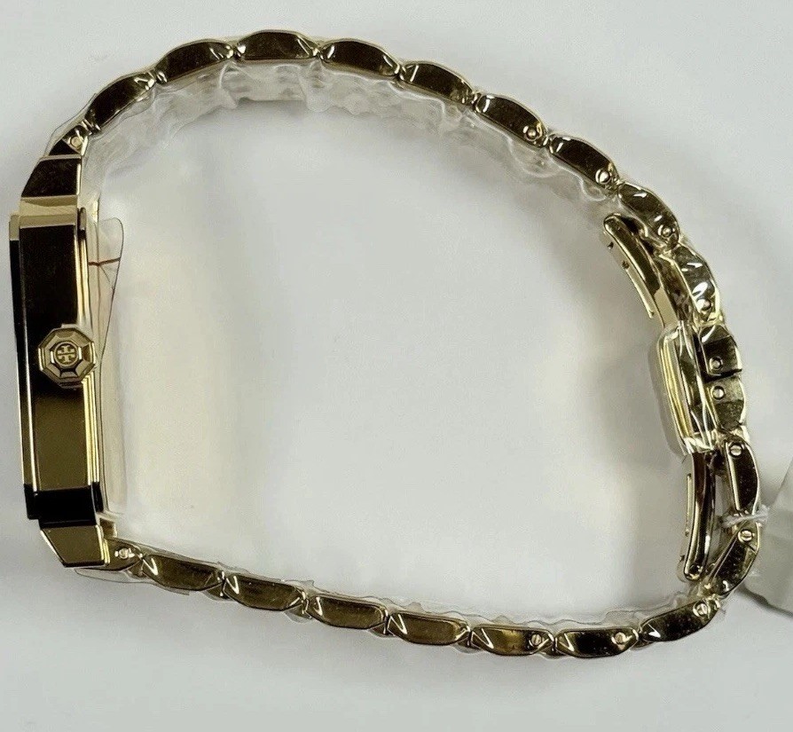 Tory Burch TBW1500 White Rectangular Dial, Gold Stainless Steel Women’s Watch