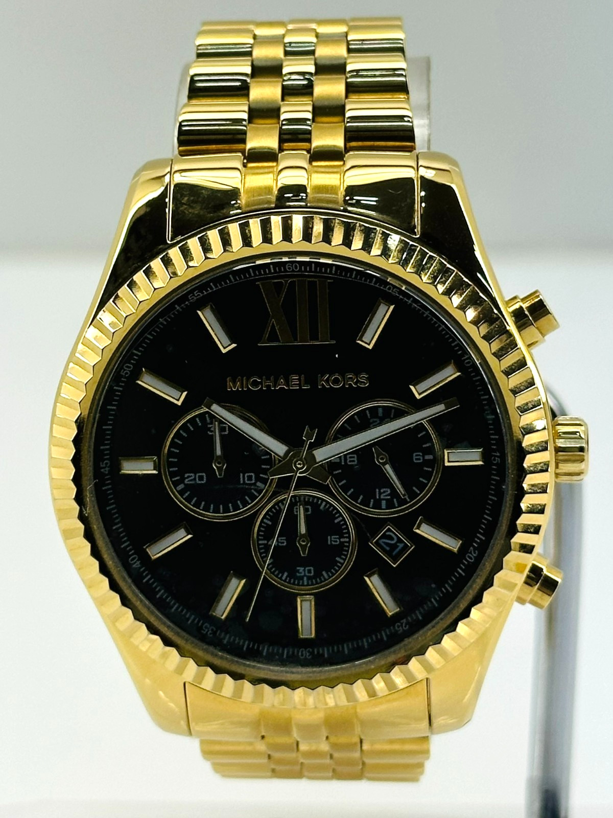 MICHAEL KORS MK8286 Lexington Chronograph Black Dial Gold-Tone Watch